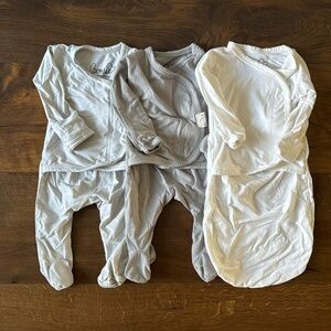 Bonsie skin-to-skin baby, size newborn, set of 3 (light blue, grey, white)